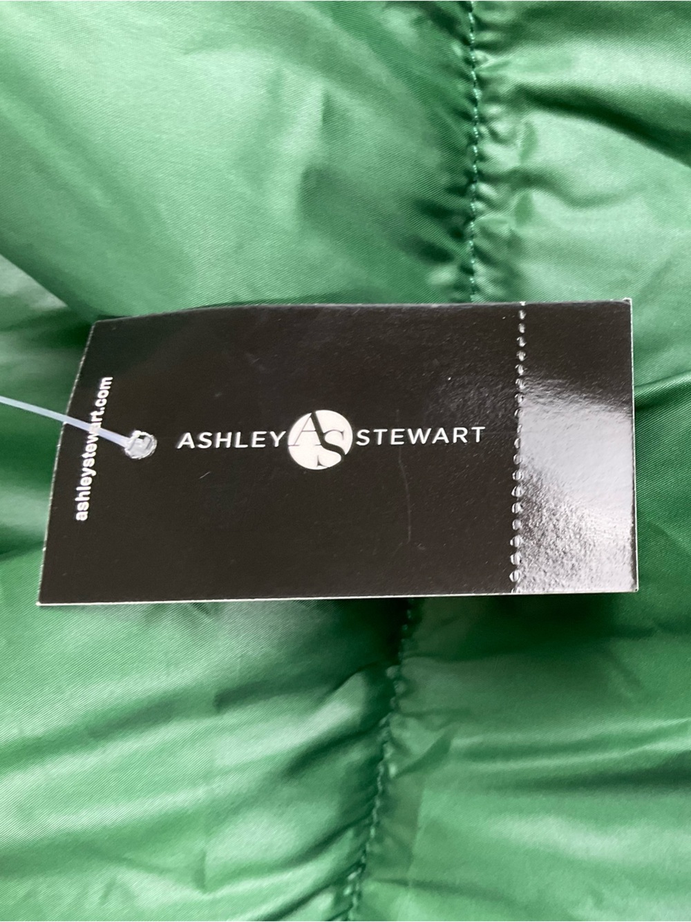 Ashley Stewart Emerald Green Asymmetrical Quilted Belted Puffer Coat - Picture 2 of 15